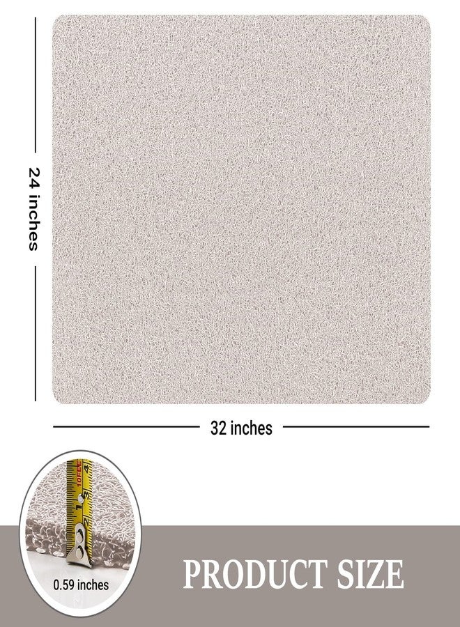 لوكسستيب سجادة استحمام LuxStep، مقاس 24 × 32 بوصة، سجادة حمام مانعة للانزلاق مع فتحة تصريف، سجادة حمام من ليفة PVC سريعة الجفاف لحوض الاستحمام والدش والحمام (خالية من الفثالات، بيضاء) - Image 2